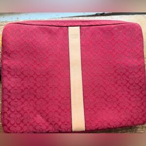 Coach Red and Tan Laptop Bag